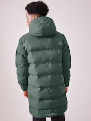 Sage Green Waterproof Longline Fleece Lined Puffer Coat (3-17yrs) - Image 7 of 15