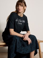 Apricot Blue La Dolce Vita Embroidered T-Shirt - Image 1 of 5