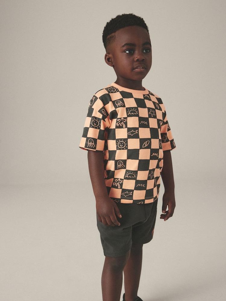 Orange/Grey T-Shirt And Shorts Set (3mths-7yrs) - Image 1 of 1