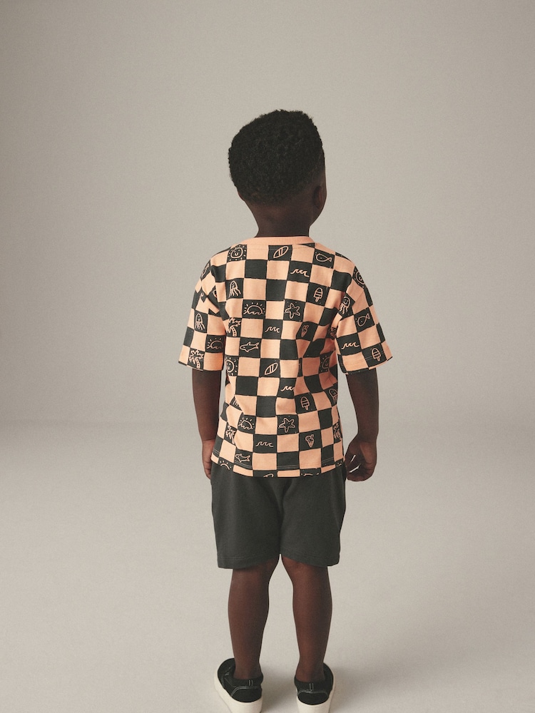 Orange/Grey T-Shirt And Shorts Set (3mths-7yrs) - Image 2 of 8