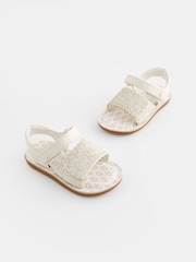 White Glitter Occasion Sandals - Image 1 of 7