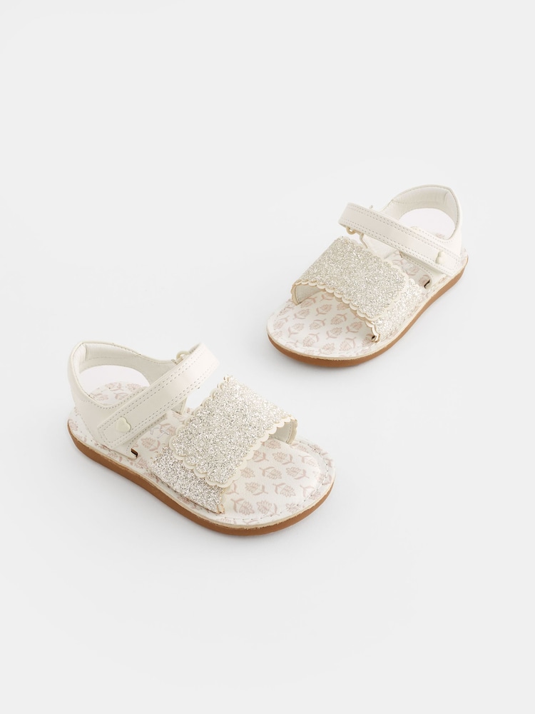 White Glitter Occasion Sandals - Image 1 of 7