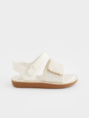 White Glitter Occasion Sandals - Image 2 of 7