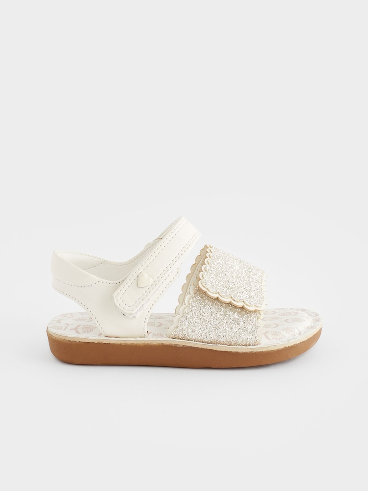 White Glitter Occasion Sandals - Image 2 of 7