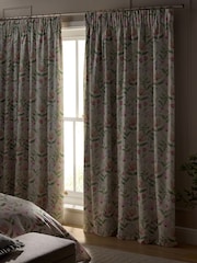 Multi Floral Print Touch of Linen Pencil Pleat Blackout/Thermal Curtains - Image 4 of 6