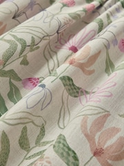 Multi Floral Print Touch of Linen Pencil Pleat Blackout/Thermal Curtains - Image 5 of 6