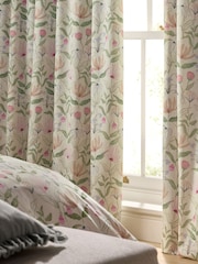 Multi Floral Print Touch of Linen Pencil Pleat Blackout/Thermal Curtains - Image 6 of 6