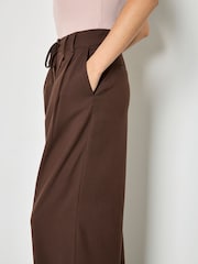 Apricot Brown Pleat Detail Wide-Leg Trousers - Image 4 of 4
