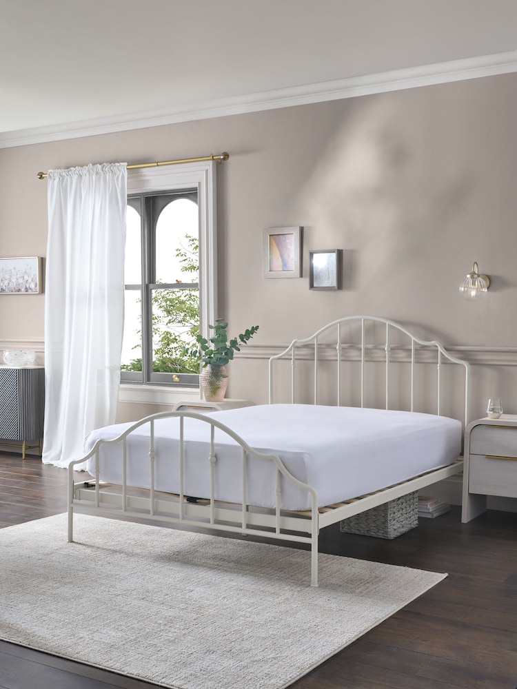 White Darby Metal Bed Frame - Image 2 of 6