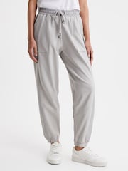 Reiss Grey Maja Cotton Blend Tracksuit Bottoms - Image 1 of 5