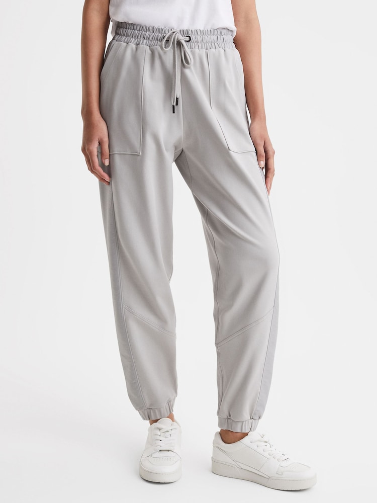 Reiss Grey Maja Cotton Blend Tracksuit Bottoms - Image 1 of 5