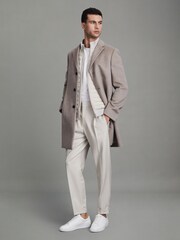 Reiss Stone Brighton Relaxed Drawstring Trousers with Turn-Ups - Image 3 of 5