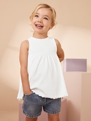Белый - Майка в рубчик с баской (3mths-7yrs) - Изображение 1 из 7