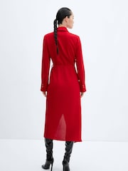 Mango Red Wrap Shirt Dress - Image 2 of 6