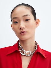 Mango Red Wrap Shirt Dress - Image 5 of 6