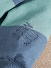 Mamas & Papas Green Stripe Polo Collar Sweatshirt - Image 4 of 4
