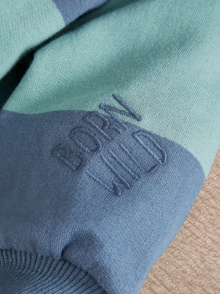 Mamas & Papas Green Stripe Polo Collar Sweatshirt - Image 4 of 4 Mamas & Papas Green Stripe Polo Collar Sweatshirt - Image 4 of 4
