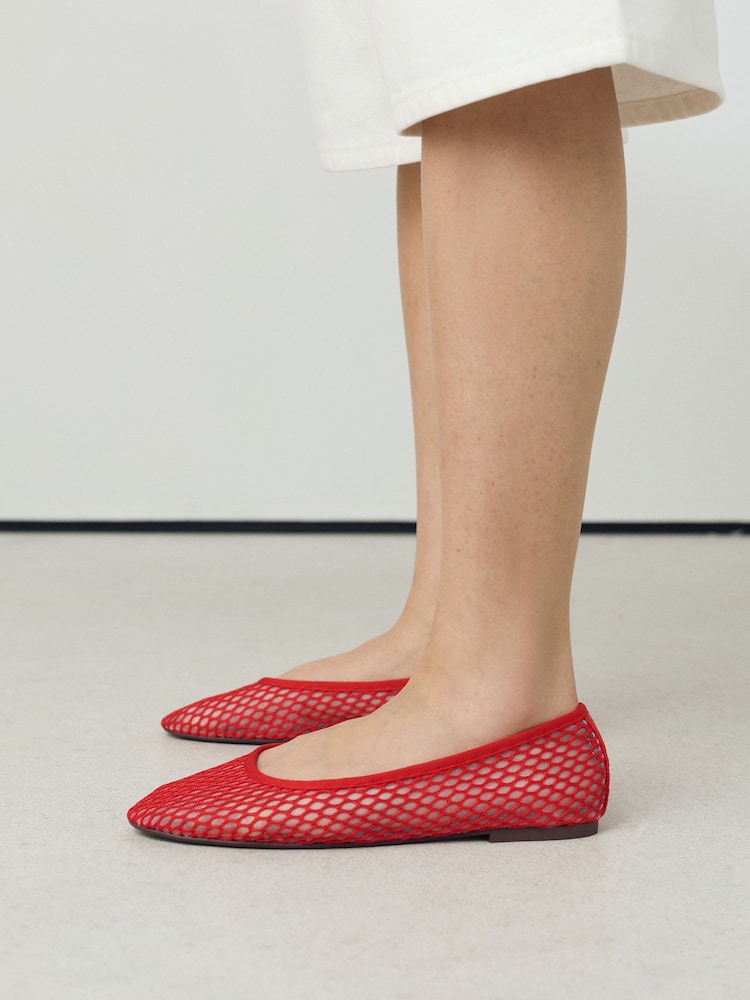 Coral Pink Forever Comfort® Round Toe Mesh Ballerina Flats - Image 1 of 10 Coral Pink Forever Comfort® Round Toe Mesh Ballerina Flats - Image 1 of 10