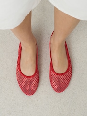 Coral Pink Forever Comfort® Round Toe Mesh Ballerina Flats - Image 2 of 10