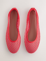 Coral Pink Forever Comfort® Round Toe Mesh Ballerina Flats - Image 6 of 10