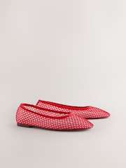 Coral Pink Forever Comfort® Round Toe Mesh Ballerina Flats - Image 7 of 10