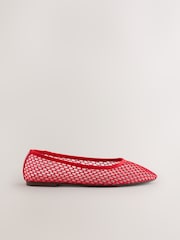 Coral Pink Forever Comfort® Round Toe Mesh Ballerina Flats - Image 8 of 10