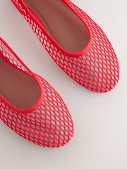 Coral Pink Forever Comfort® Round Toe Mesh Ballerina Flats - Image 9 of 10