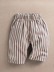 Mamas & Papas Brown Clay & Cream Stripe Trousers - Image 1 of 4