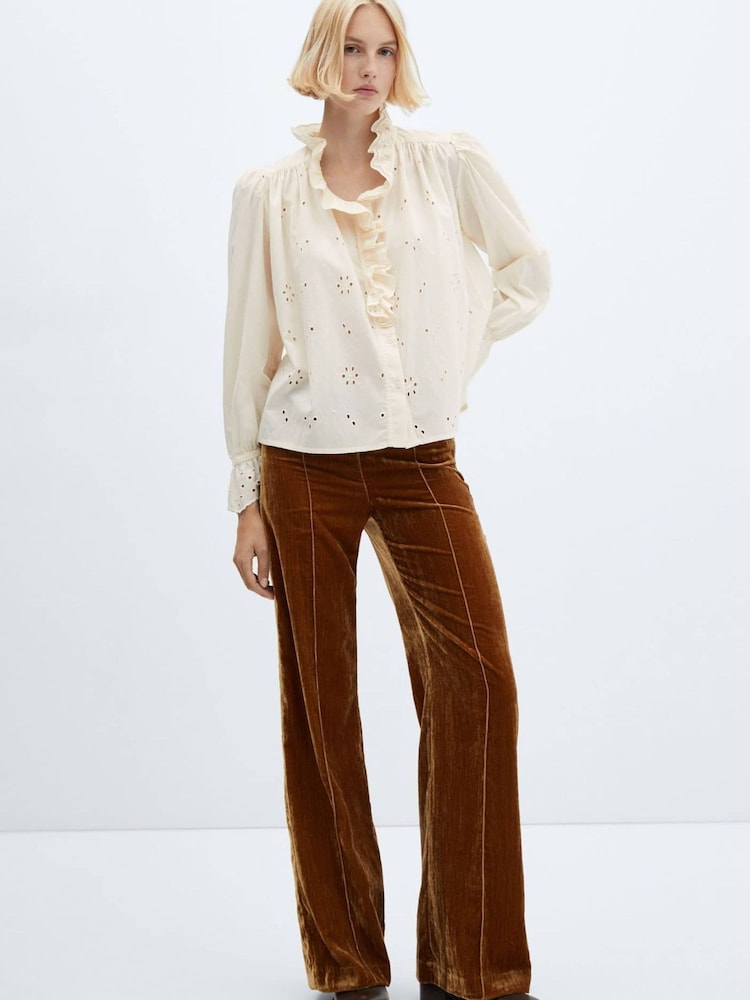 Mango Ruffle Neck Blouse - Image 1 of 5