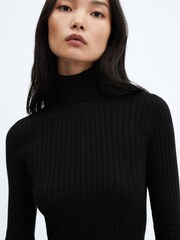 Mango Black Turtleneck Long-Sleeved Jumper Dress - Image 4 of 5