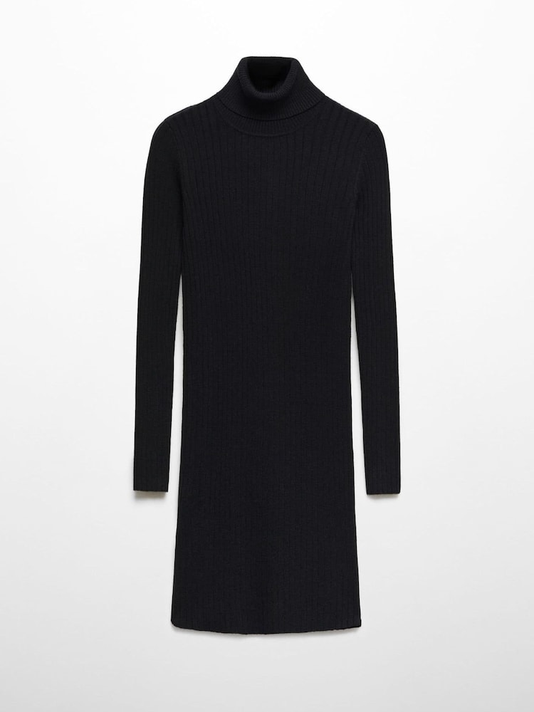 Mango Black Turtleneck Long-Sleeved Jumper Dress - Image 5 of 5 Mango Black Turtleneck Long-Sleeved Jumper Dress - Image 5 of 5
