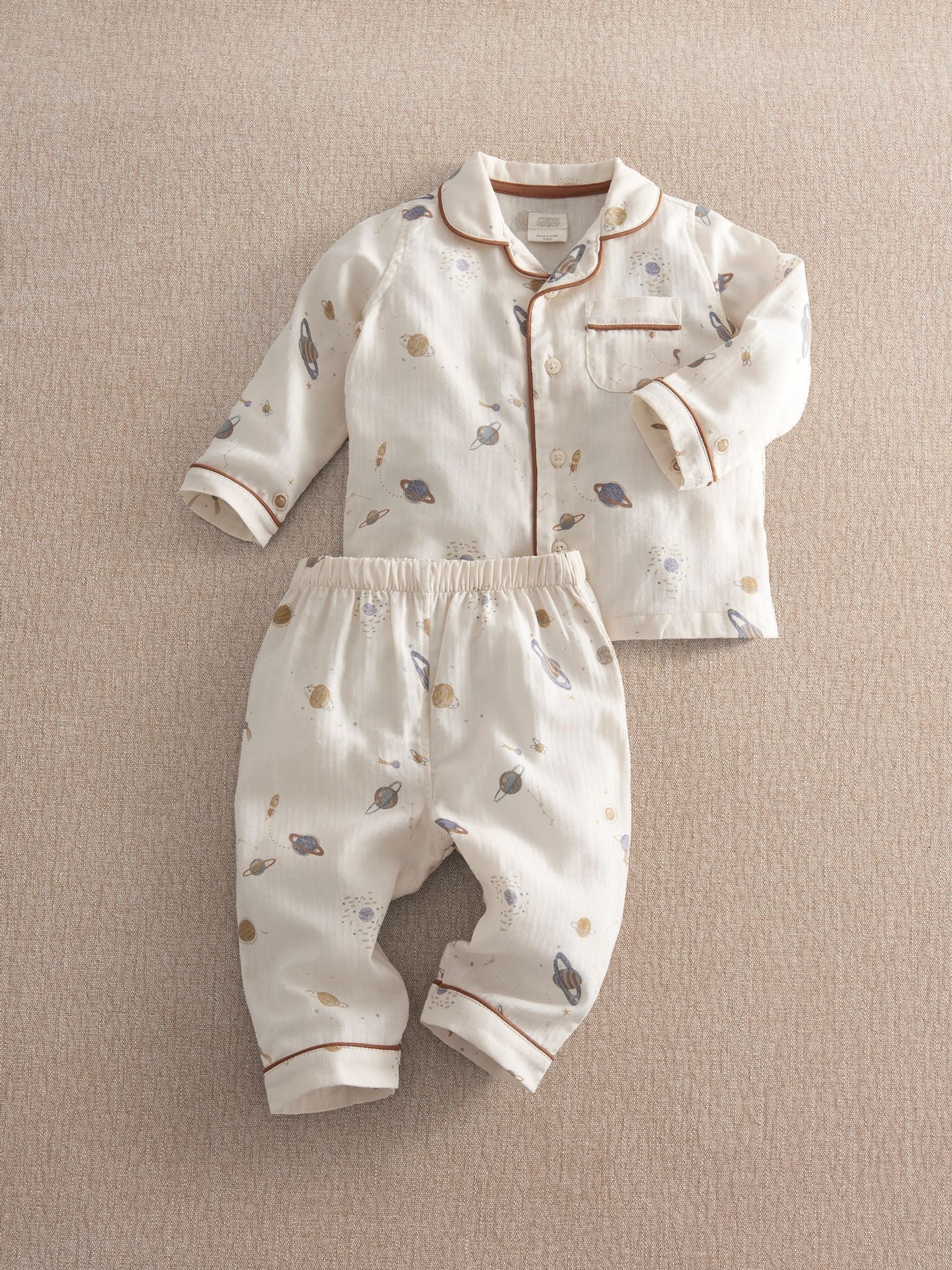 Mamas & Papas Unisex Kids Multi Planets Woven Pyjamas - 2-3 Years - Image 3