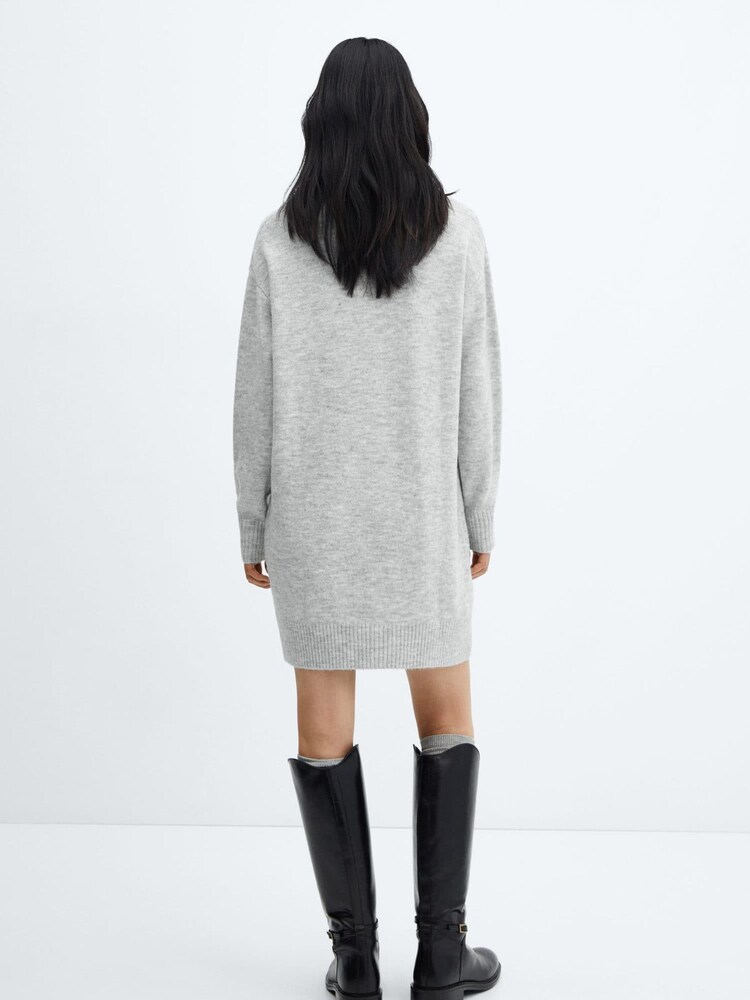 Mango Grey Turtleneck Long-Sleeved Jumper Dress - Image 2 of 5