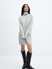 Mango Grey Turtleneck Long-Sleeved Jumper Dress - Image 3 of 5