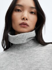 Mango Grey Turtleneck Long-Sleeved Jumper Dress - Image 4 of 5