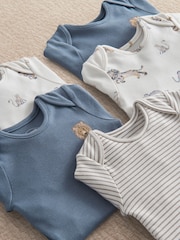 Mamas & Papas White Safari Adventures Bodysuits Pack  of 5 - Image 3 of 3
