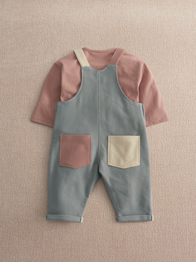 Set di salopette a blocchi di colore Mamas & Papas 2 Piece - Immagine 2 di 4