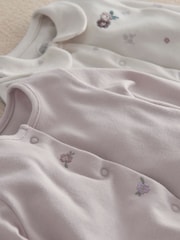 Mamas & Papas Brown Ditsy Floral Sleepsuits Pack of 3 - Image 3 of 3