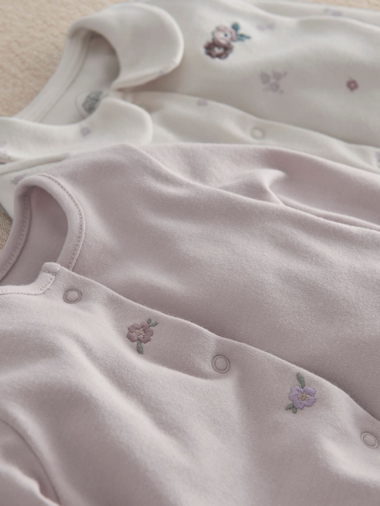 Mamas & Papas Brown Ditsy Floral Sleepsuits Pack of 3 - Image 3 of 3 Mamas & Papas Brown Ditsy Floral Sleepsuits Pack of 3 - Image 3 of 3