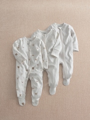 Mamas & Papas White Horoscope Sleepsuits Pack of 3 - Image 1 of 3