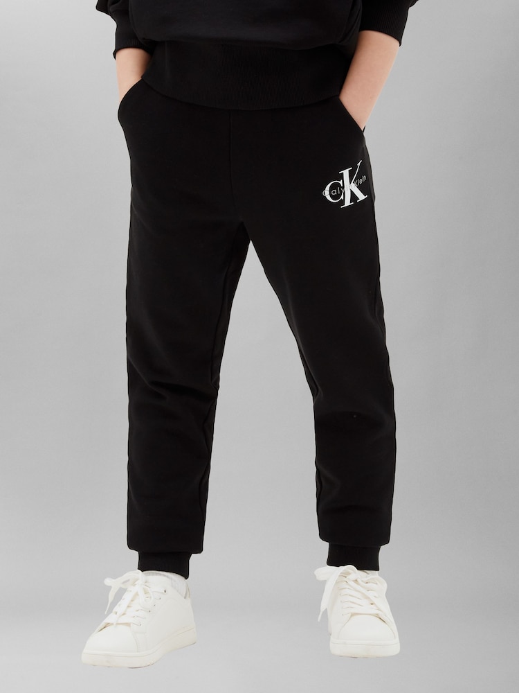 Calvin Klein Jeans Black Kids' Signature Logo Joggers - Image 1 of 4 Calvin Klein Jeans Black Kids' Signature Logo Joggers - Image 1 of 4