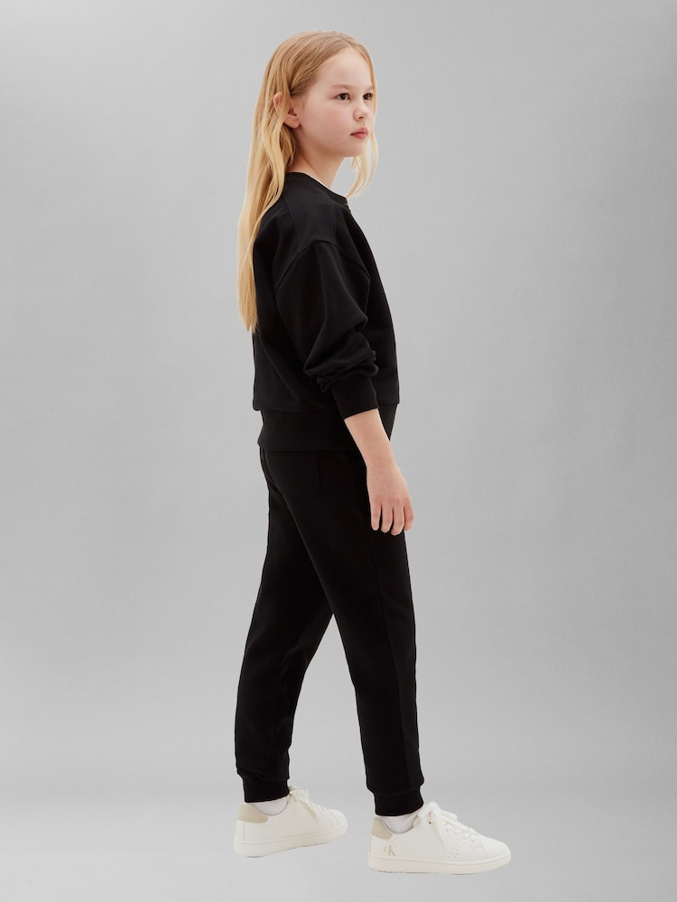 Calvin Klein Jeans Black Kids' Signature Logo Joggers - Image 2 of 4 Calvin Klein Jeans Black Kids' Signature Logo Joggers - Image 2 of 4