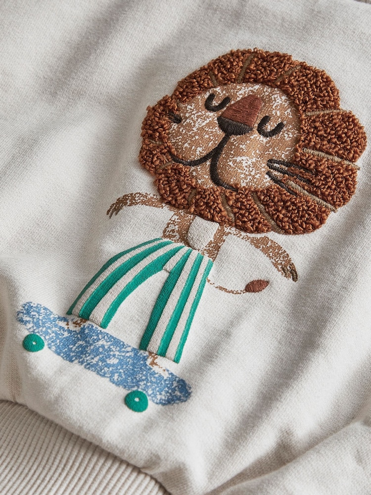 Mamas & Papas Bouclé-Sweatshirt mit Löwenmotiv - Bild 2 von 3