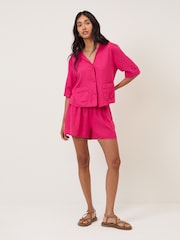 Nobodys Child Pink Joppa Linen Blend Co-Ord Elasticated Shorts - Image 3 of 5