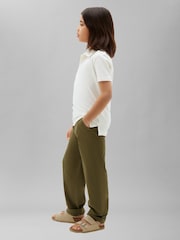Groen - Calvin Klein Jeans kinderbroek met elastische tailleband - Afbeelding 3 van 5