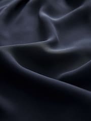 Navy Blue Long Sleeve Overhead V-Neck Relaxed Fit Blouse - Image 6 of 6