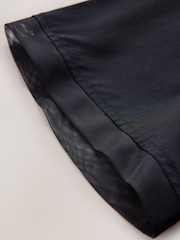 CERENE Lilian Black Silk Mesh Trim T-Shirt - Image 10 of 11