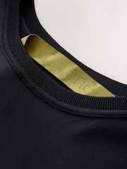 CERENE Lilian Black Silk Mesh Trim T-Shirt - Image 7 of 11