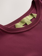 CERENE Lilian Burgundy Red Silk Mesh Trim T-Shirt - Image 6 of 9