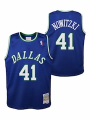 Fanatics Blue Dallas Mavericks Dirk Nowitzki 1998 Hardwood Classics Road Swingman Jersey - Image 1 of 3